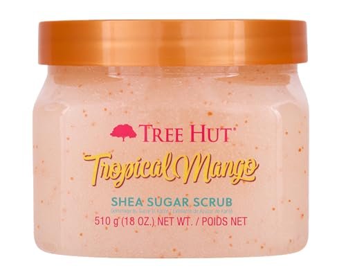 (Tropical Mango) - Tree Hut Shea Sugar Scrub Tropical Mango, 530ml, Ultra Hydrating and Exfoliating Scrub for Nourishing Essential Body Care